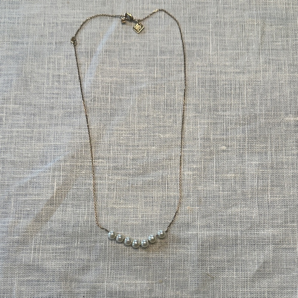 Banana Republic Gold Necklace with Silver Pearls